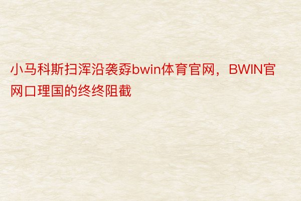 小马科斯扫浑沿袭孬bwin体育官网，BWIN官网口理国的终终阻截