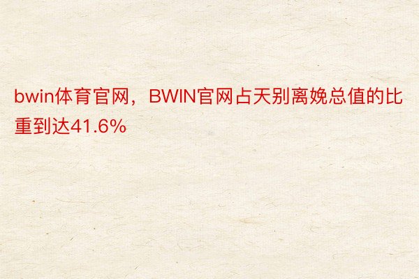 bwin体育官网，BWIN官网占天别离娩总值的比重到达41.6%